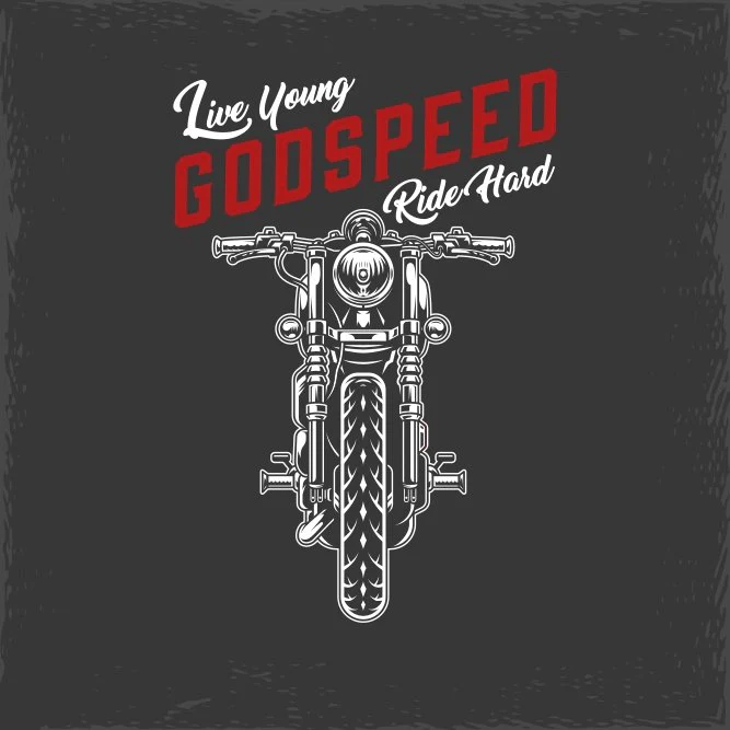 Live Young Ride Hard Fabric Panel - Black