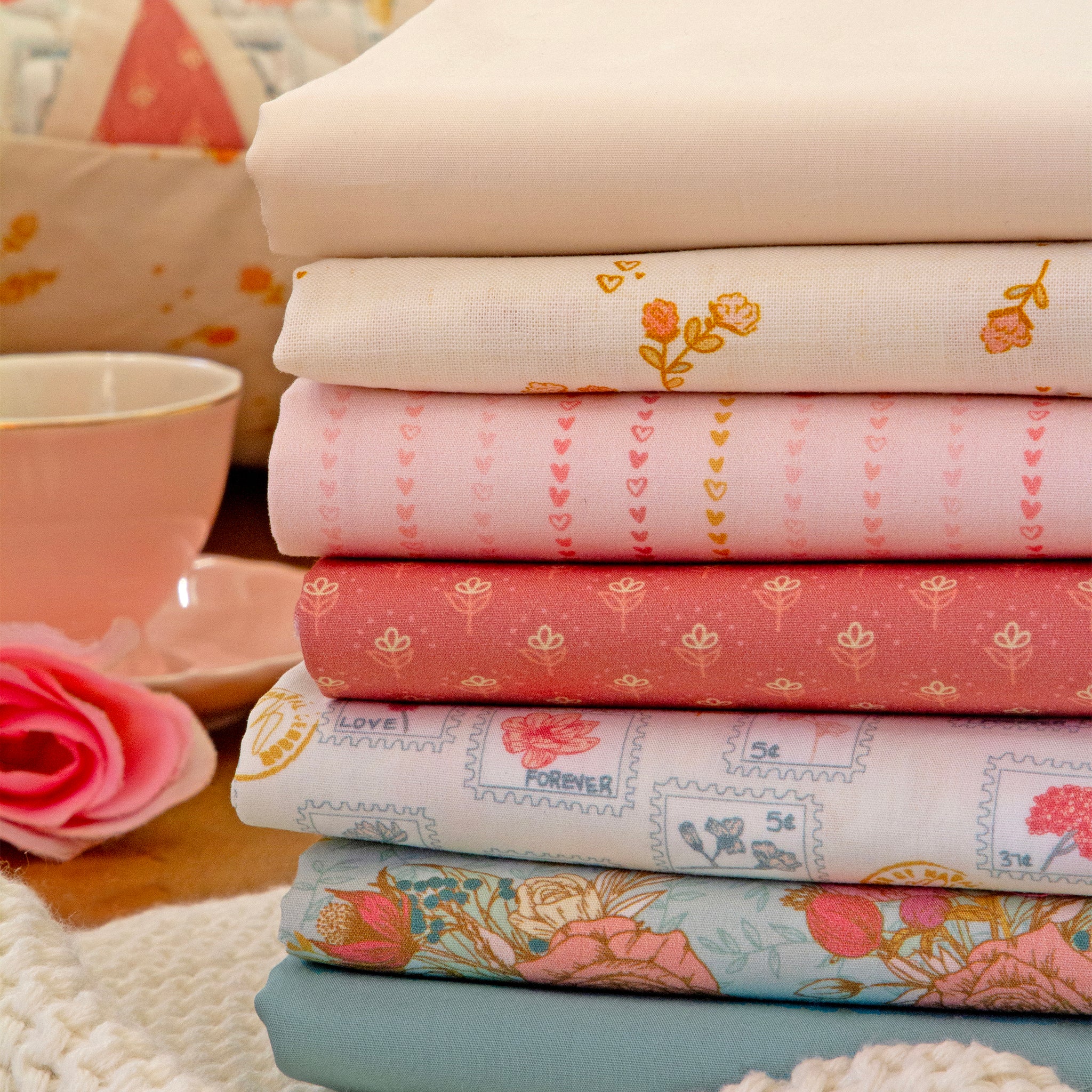 Love Letters Fabric Collection - Lovers Bouquets - Image 6