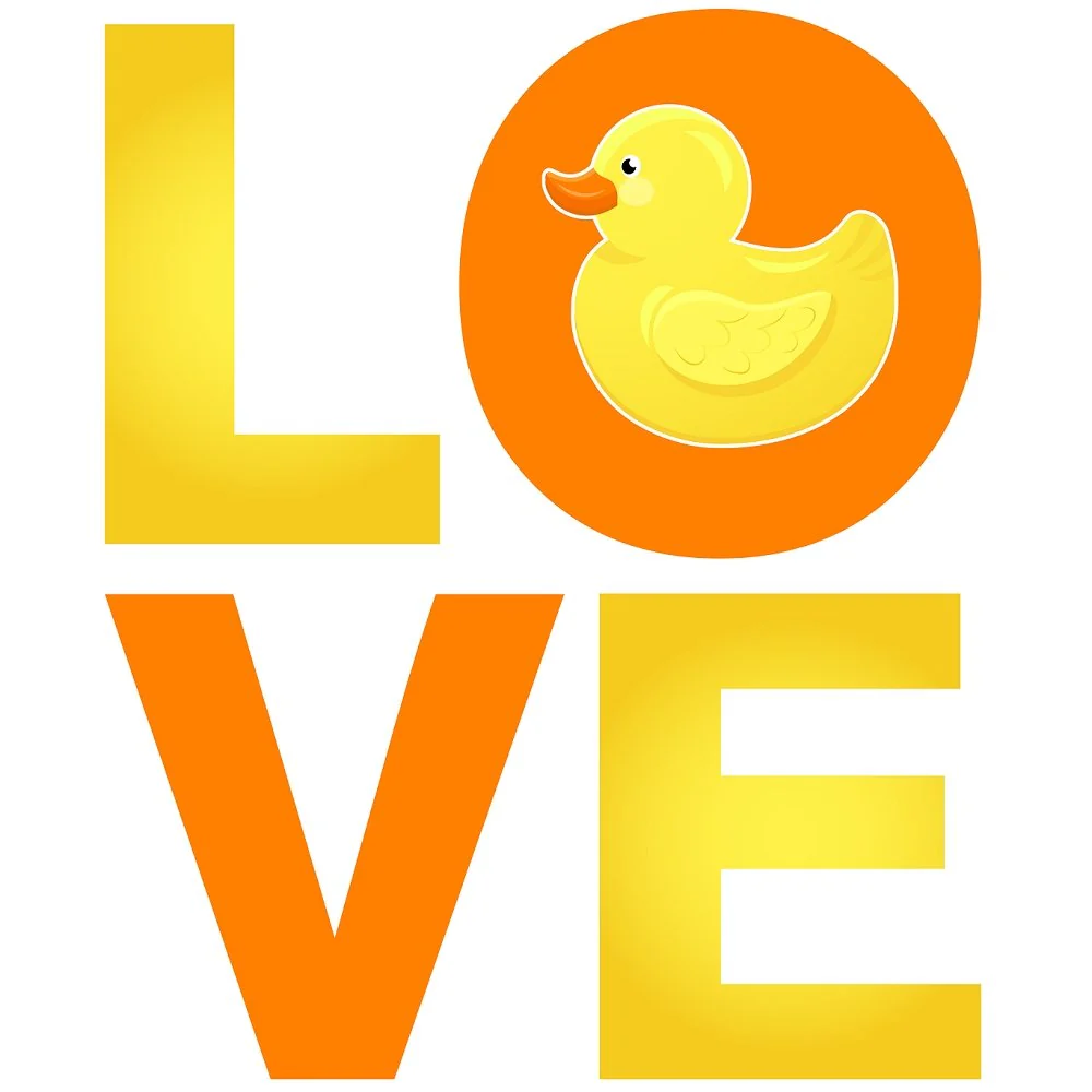 Love Rubber Duck Fabric Panel