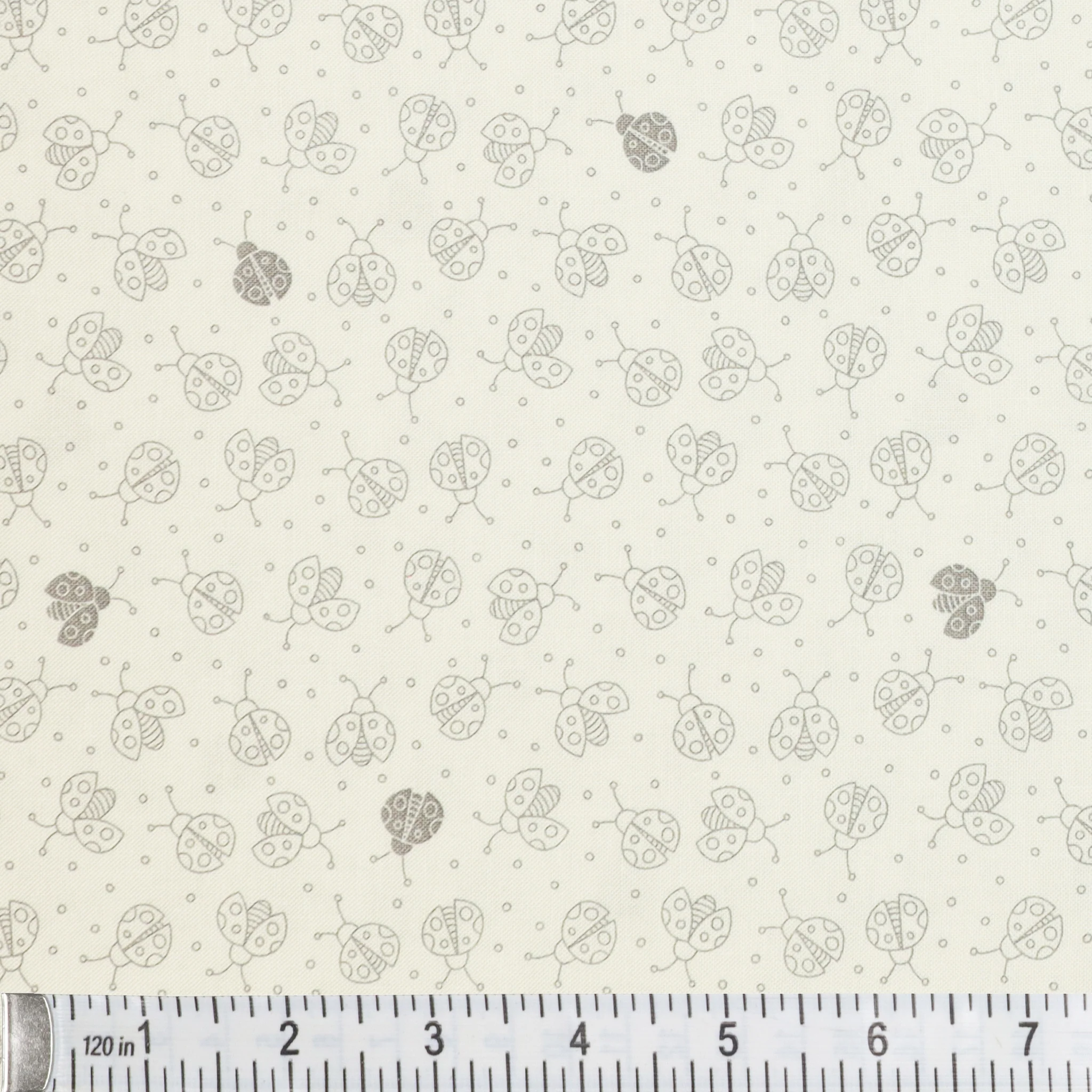 Lucky Bugs Fabric Collection - Lady Lucky Bug White - Image 3