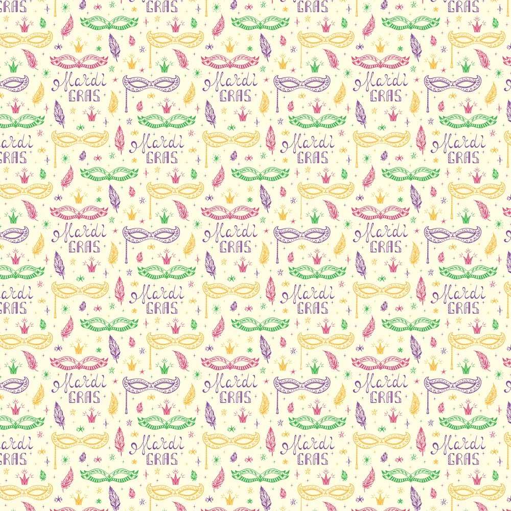 Mardi Gras Parade Fabric - Yellow