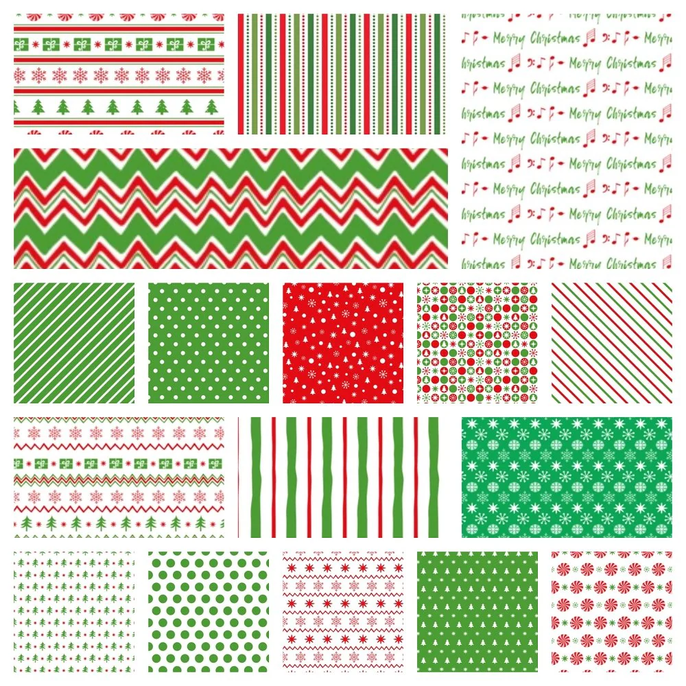 Merry Christmas Basics Fabric Collection - 1/2 Yard Bundle