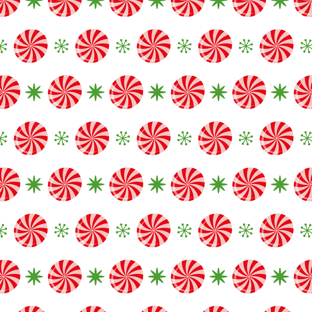 Merry Christmas Peppermint Fabric - Red