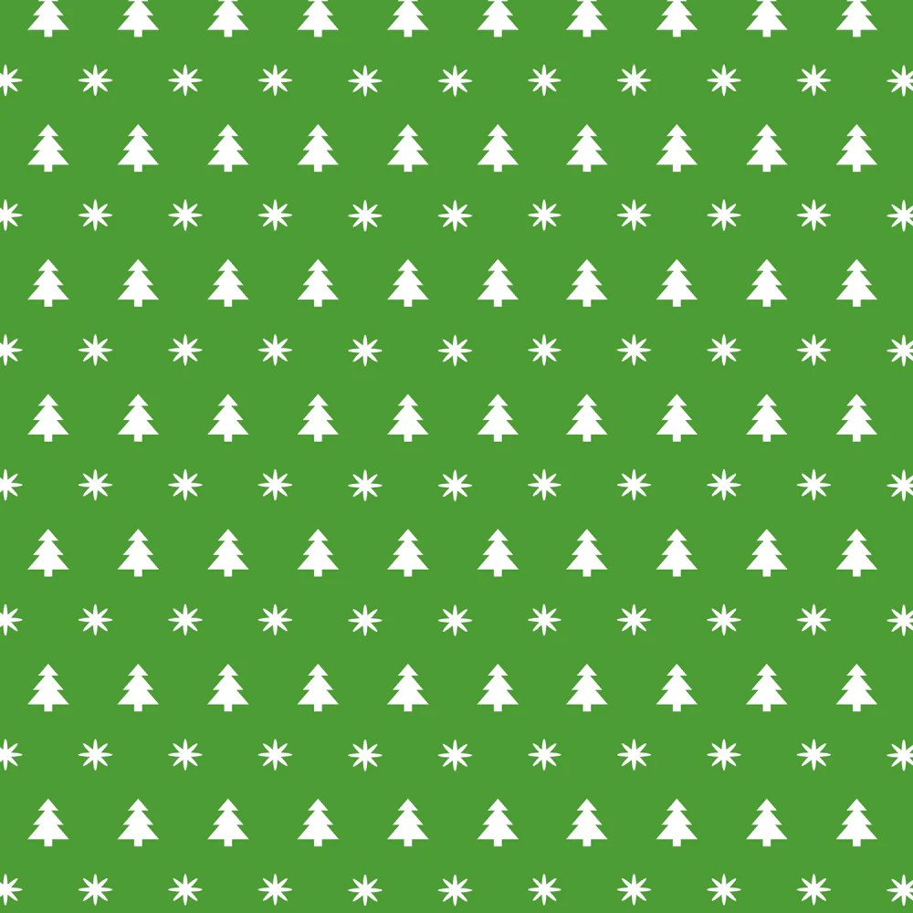 Merry Christmas Trees Fabric - Green