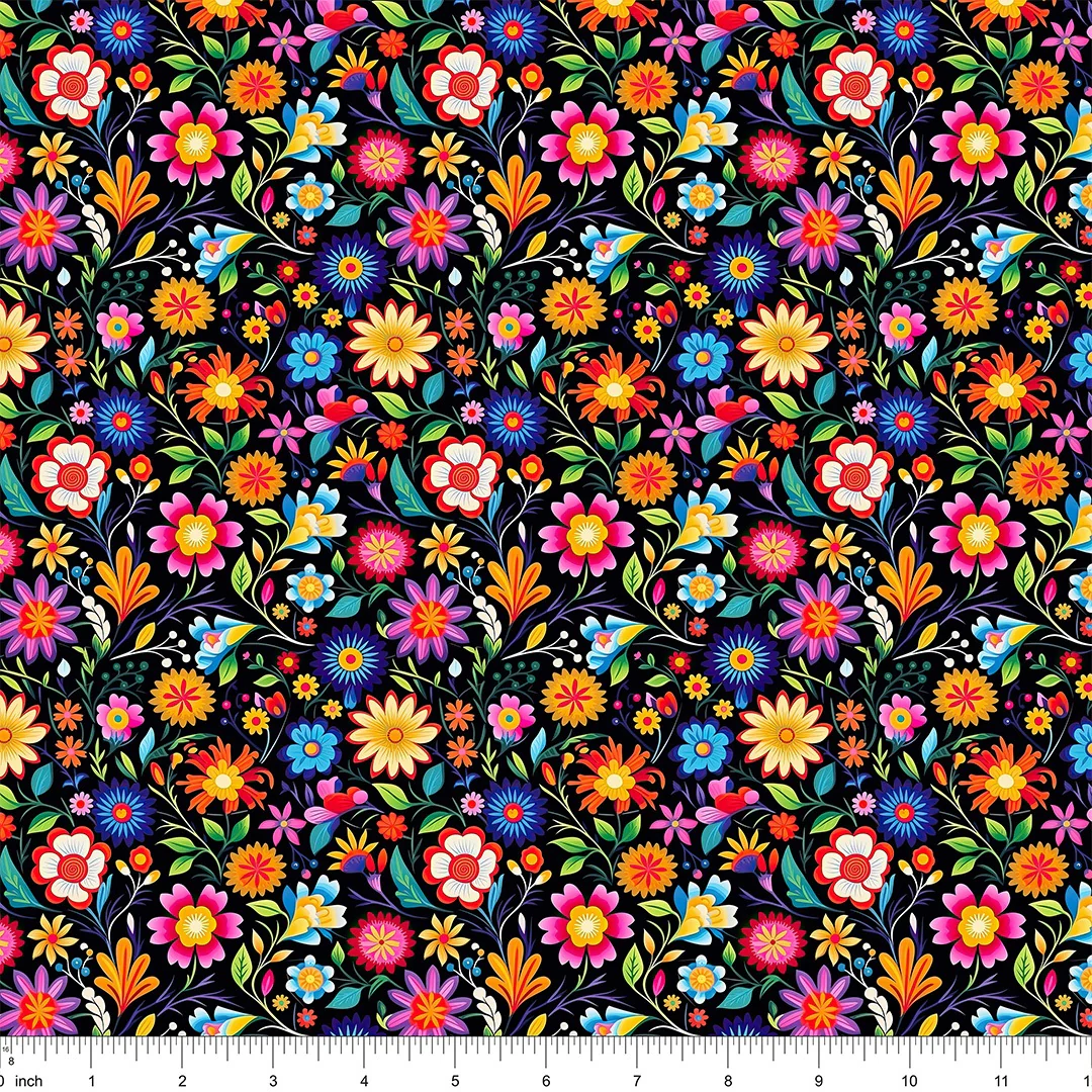 Mexican Floral Fiesta Pattern #1 Fabric - Image 2