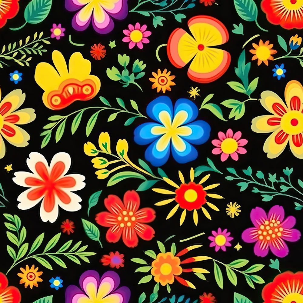 Mexican Floral Fiesta Pattern #5 Fabric