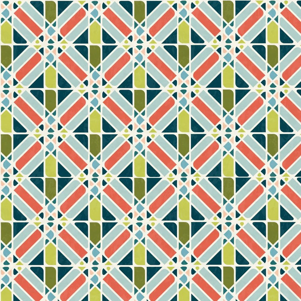 Mid-Century Criss Cross Fabric - Multi