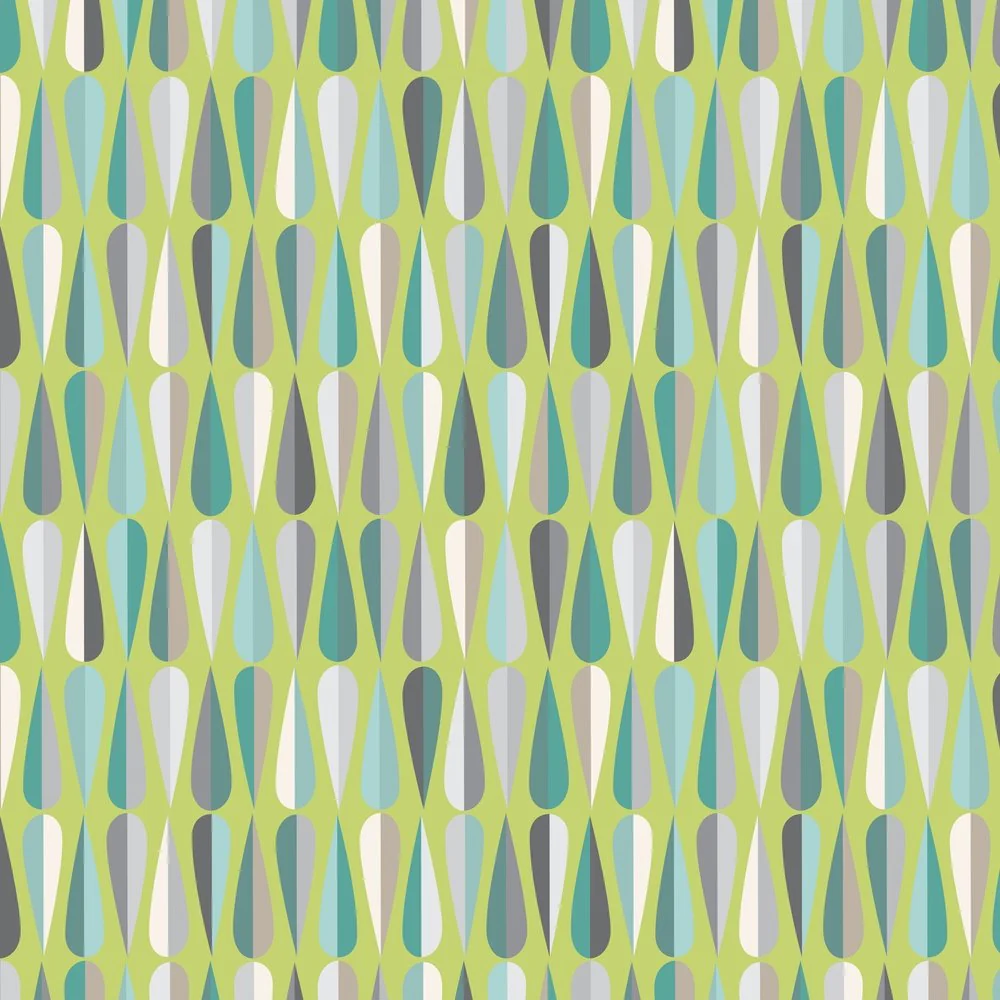 Mid-Century Vertical Drops Fabric - Green