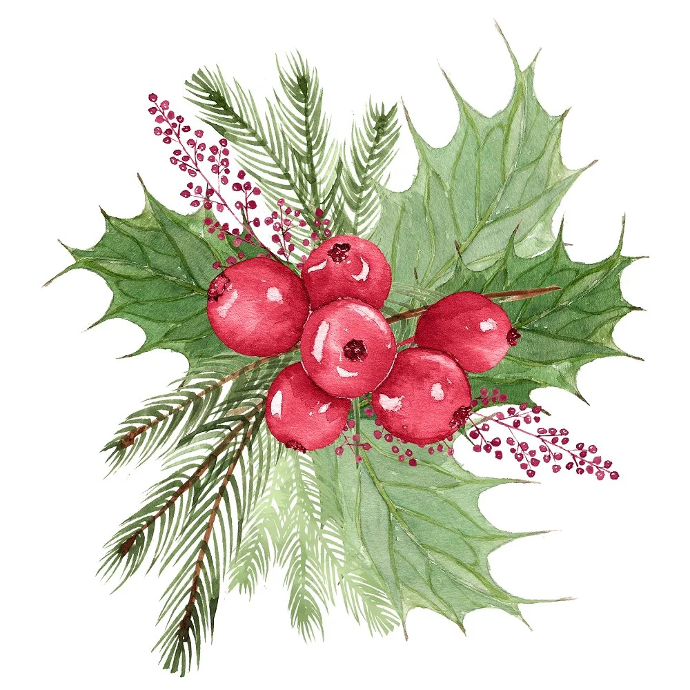Mistletoe Christmas #1 Fabric Panel