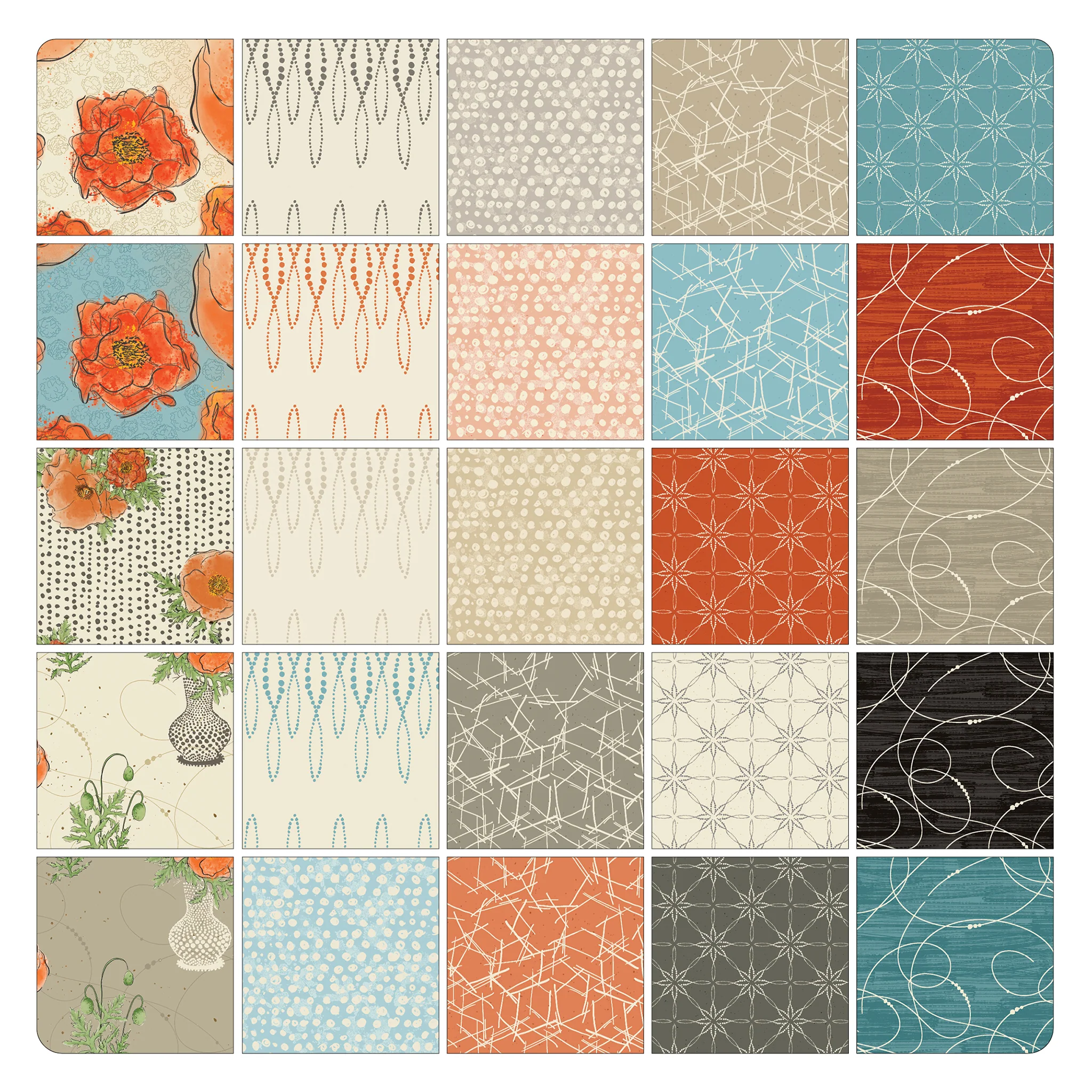 Modern Vintage: Treasured Fabric Collection - Hobnail Light Sorbet - Image 7