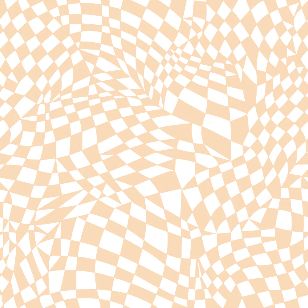 Mosaic Checkered Basics Fabric - Pizazz Peach