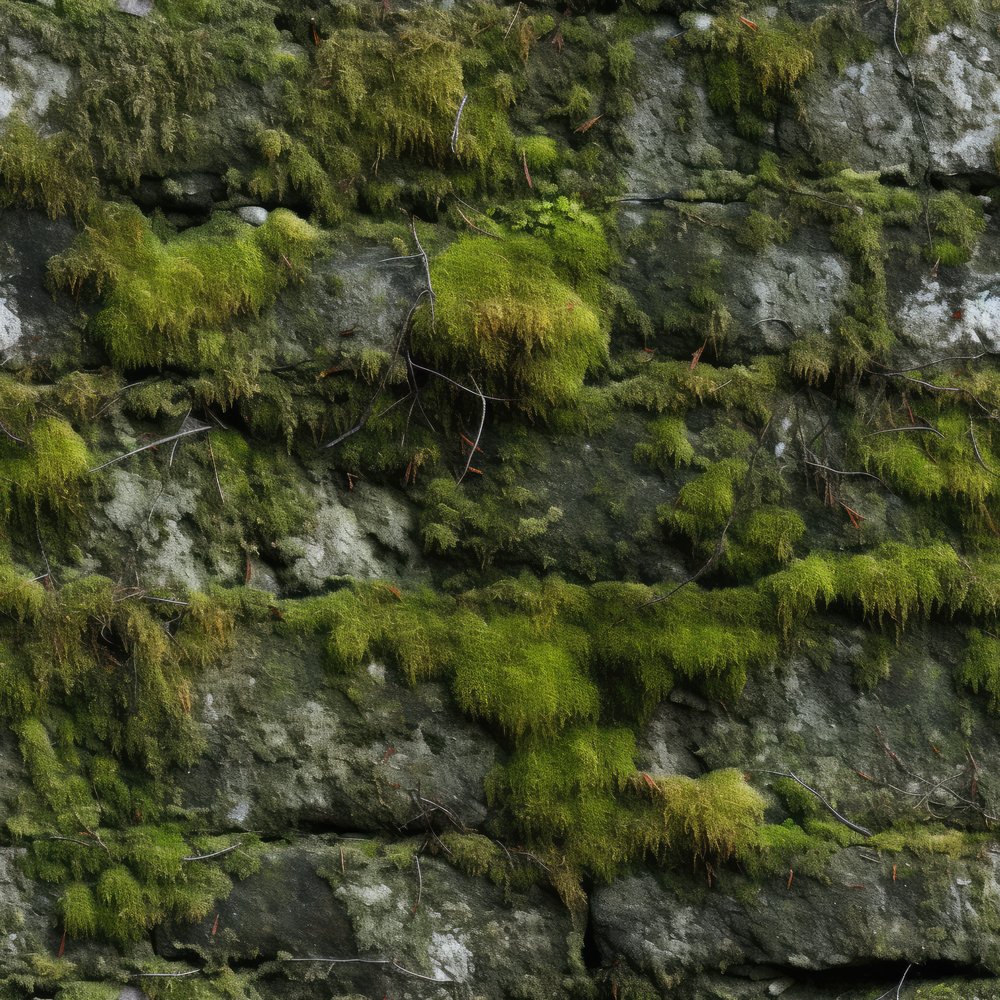 Moss on Stone Wall Pattern #2 Fabric