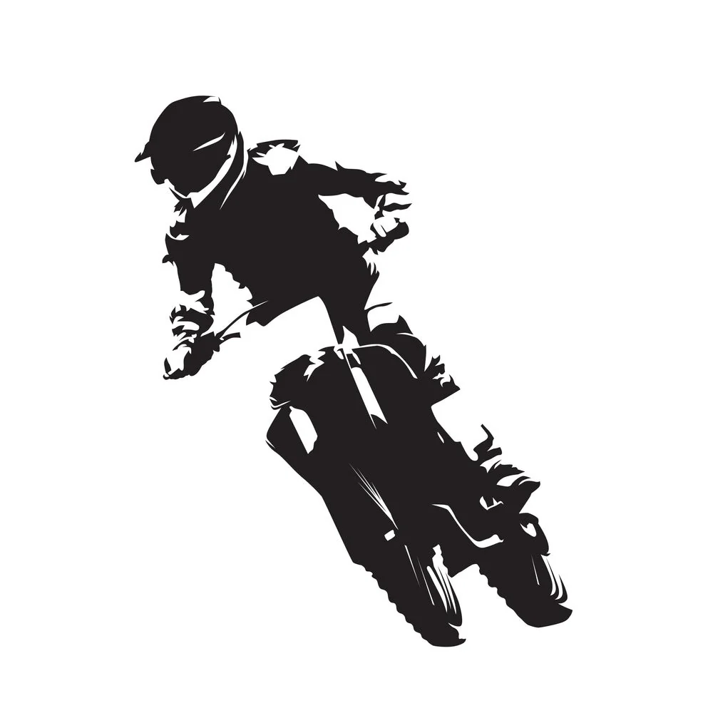 Motocross Silhouette Fabric Panel