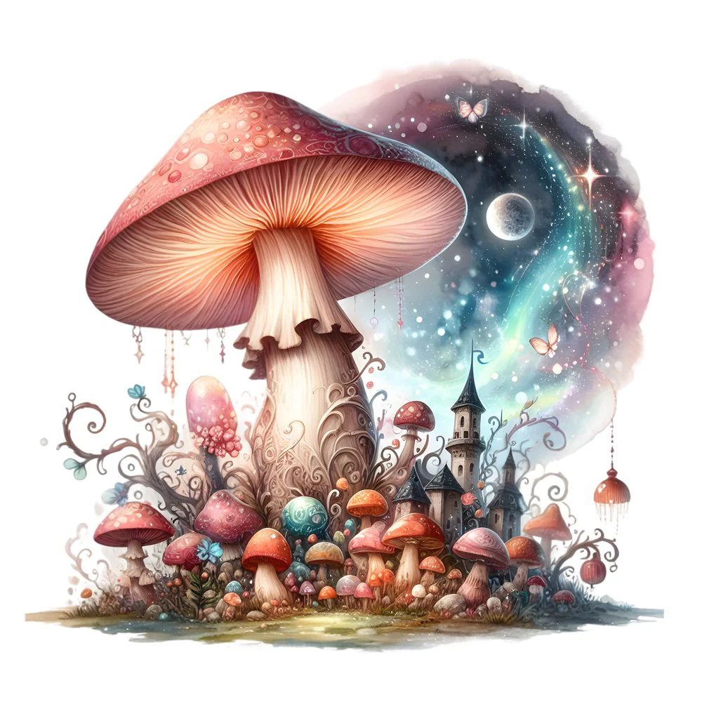Mushroom Garden #28 Fabric Panel