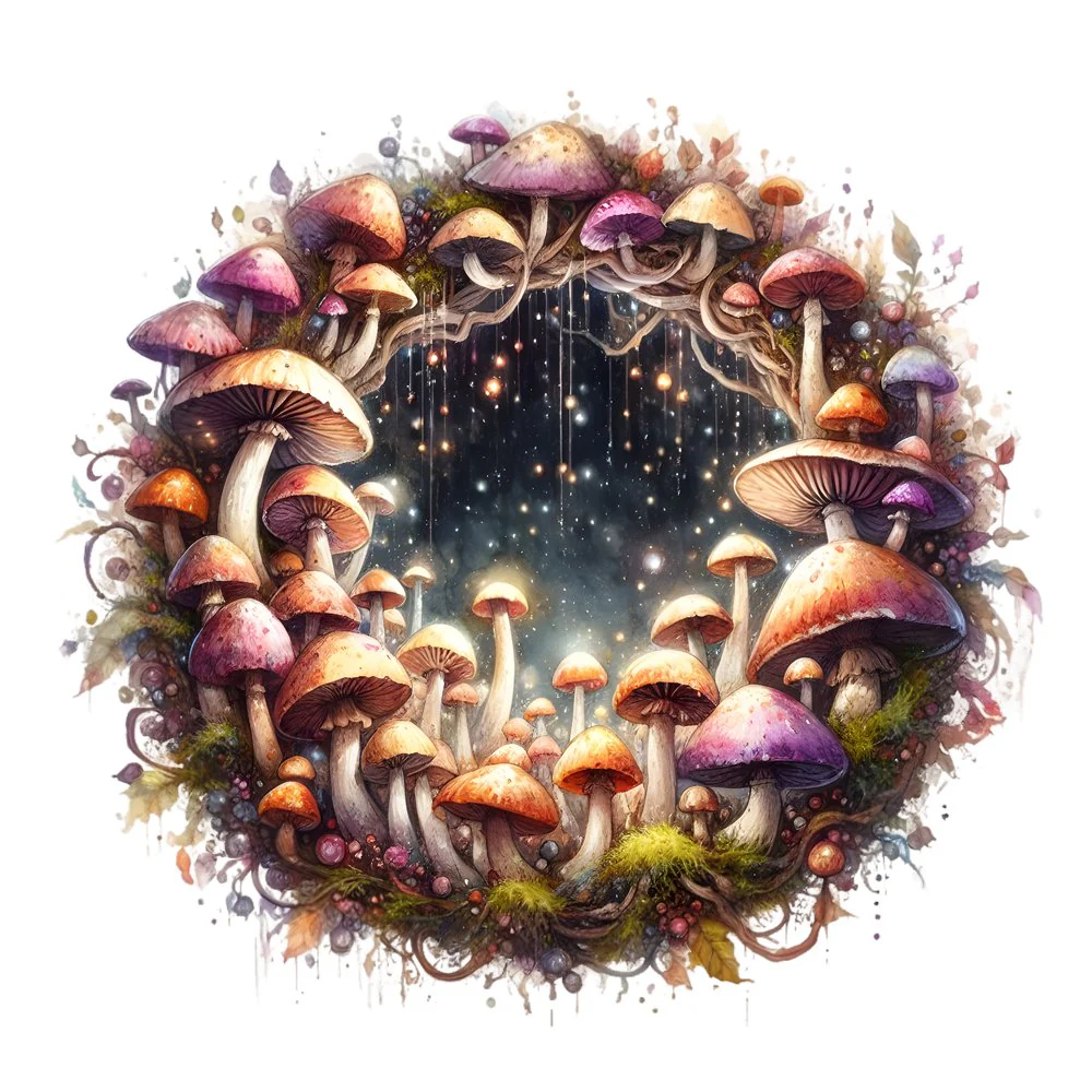 Mushroom Garden #35 Fabric Panel