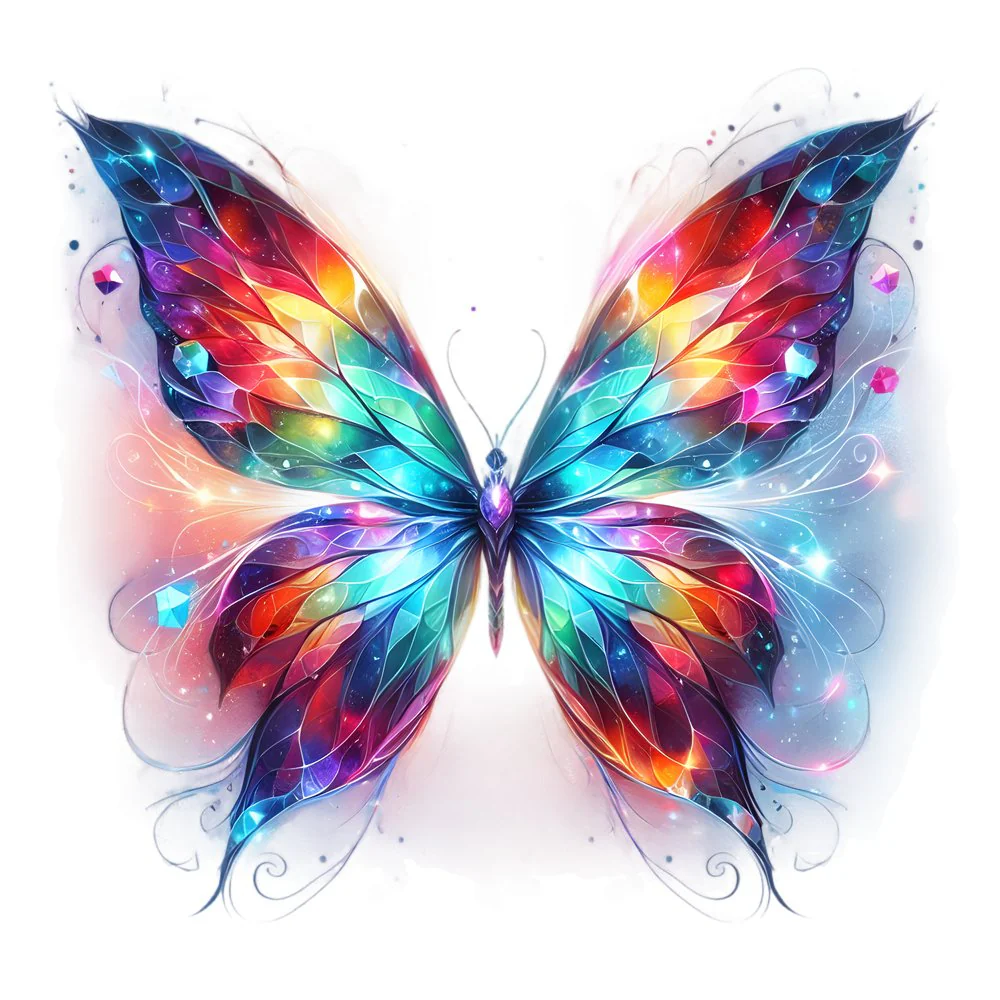 Mystical Butterflies Crystal #5 Fabric Panel
