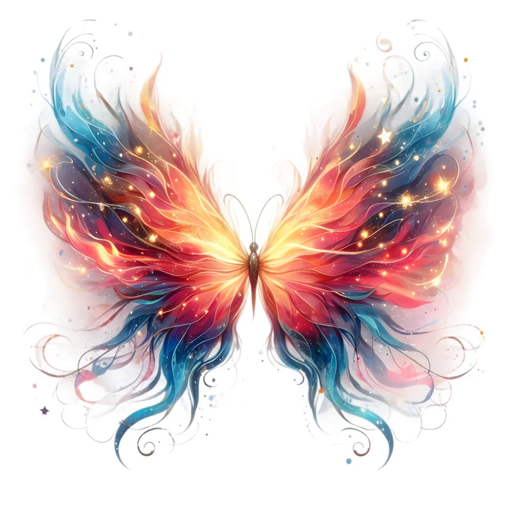 Mystical Butterflies Fire & Ice #3 Fabric Panel