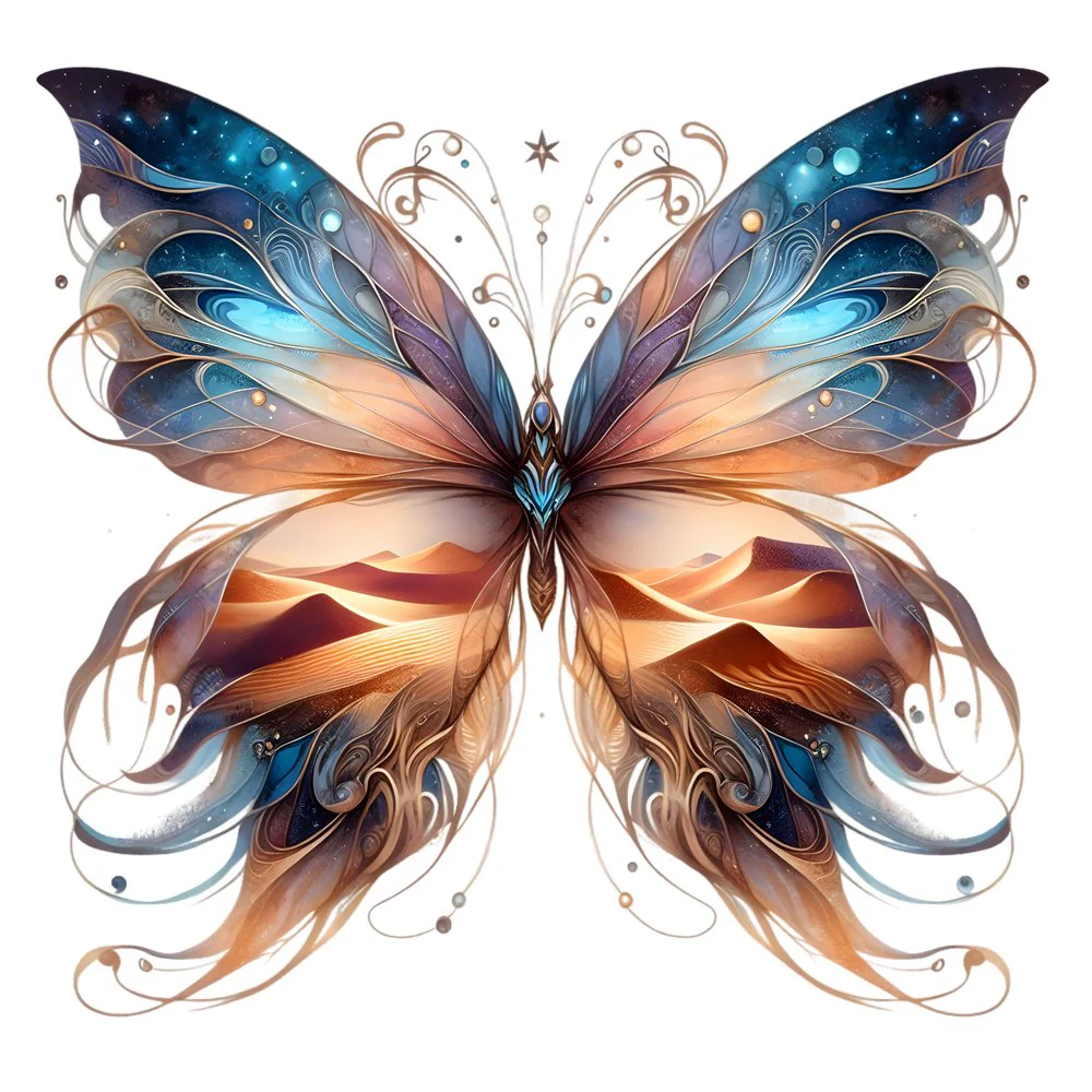 Mystical Butterflies Sunset #2 Fabric Panel