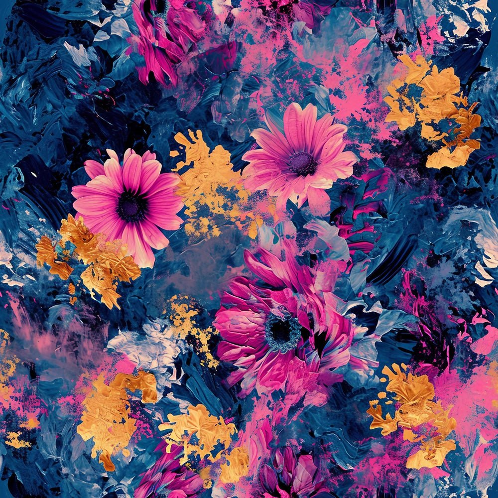 Nightlife Abstract Floral Pattern #13 Fabric