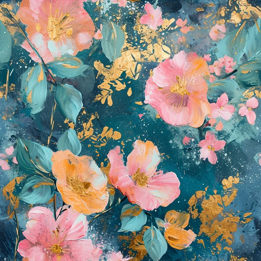 Nightlife Abstract Floral Pattern #17 Fabric