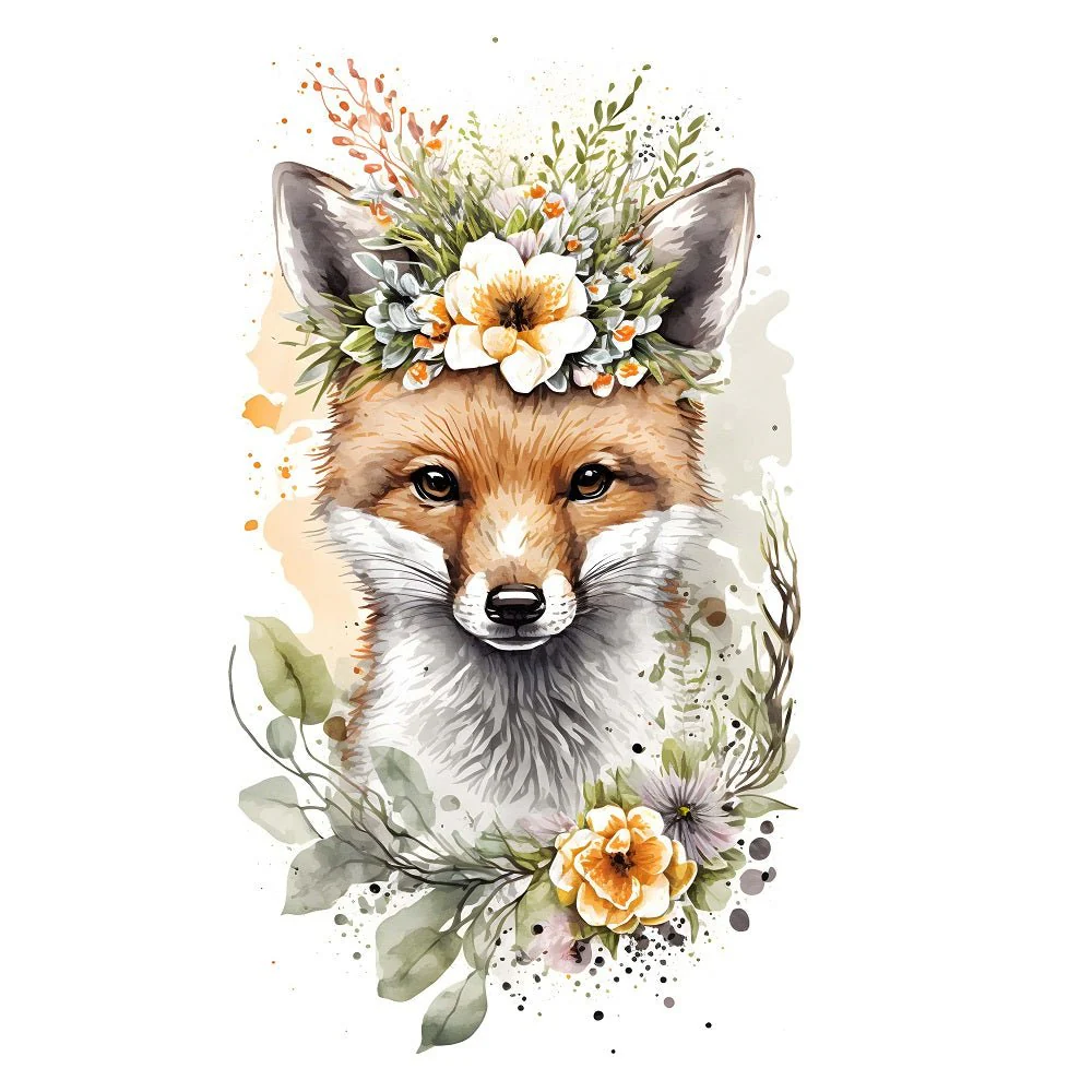 Nursery Baby Fox Fabric Panel