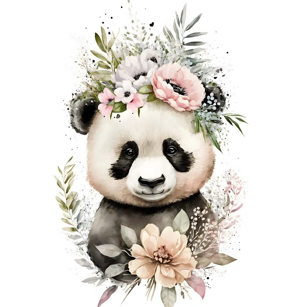 Nursery Baby Panda Fabric Panel