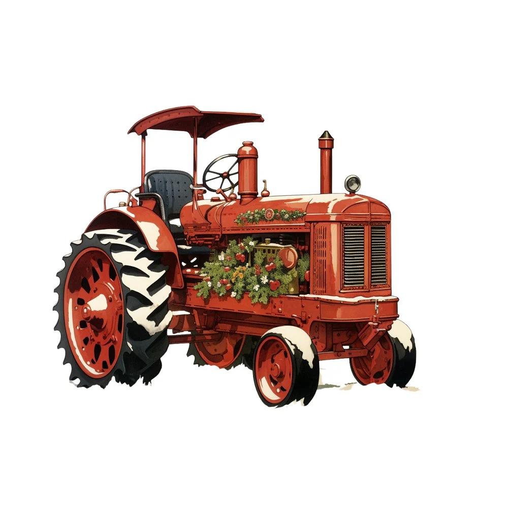 Old School Farm Tractor Fabric Panel