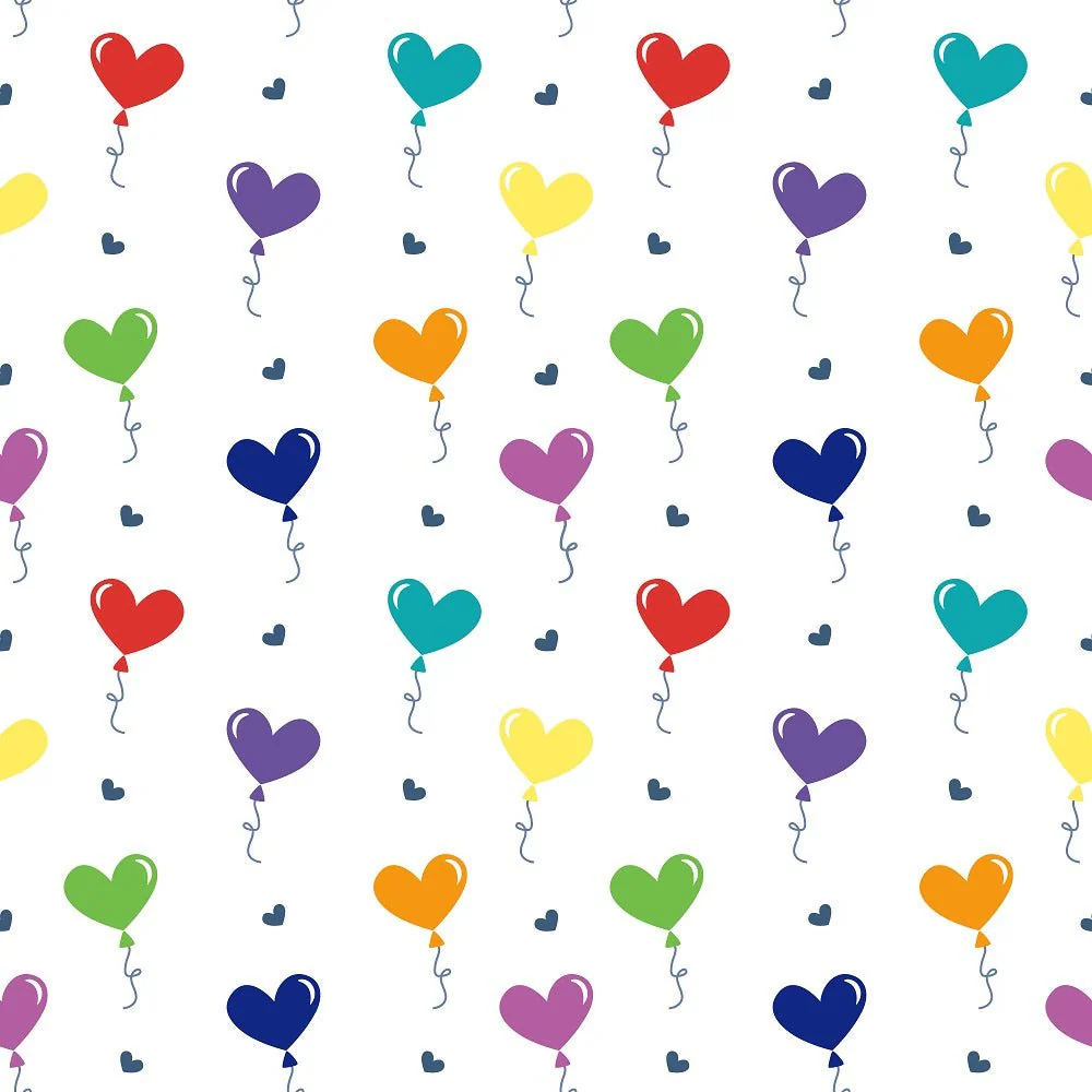 Over the Rainbow Heart Balloons Fabric