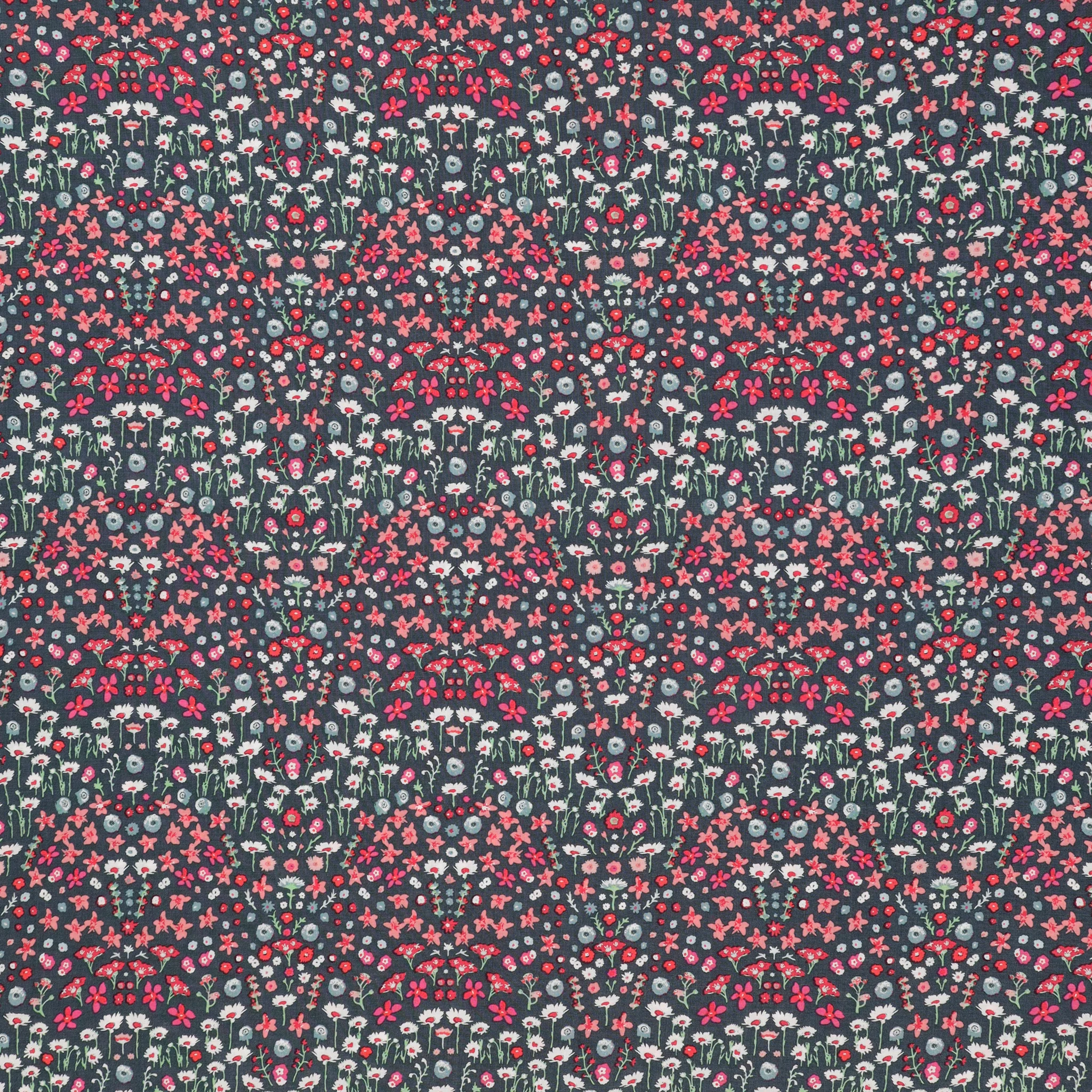 Painted Field Cerise Fabric in Rayon
