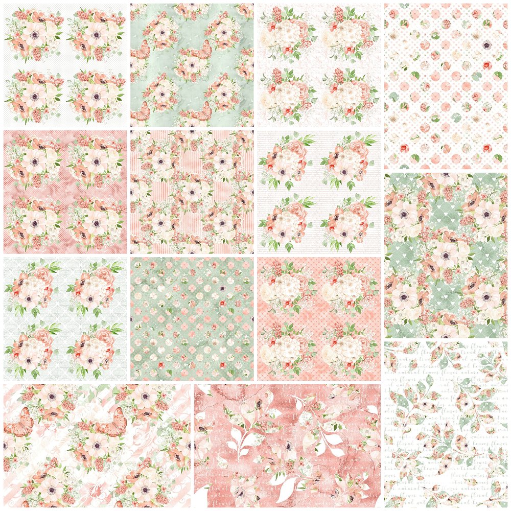 Peach Romance Fat Quarter Bundle - 14 Pieces