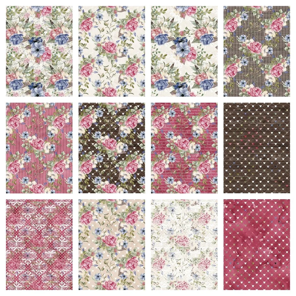 Peonies Wreath Fat Quarter Bundle - 12 Pieces