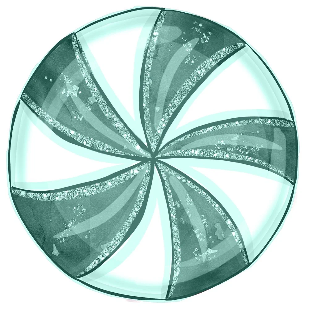 Peppermint Christmas Green Peppermint Fabric Panel