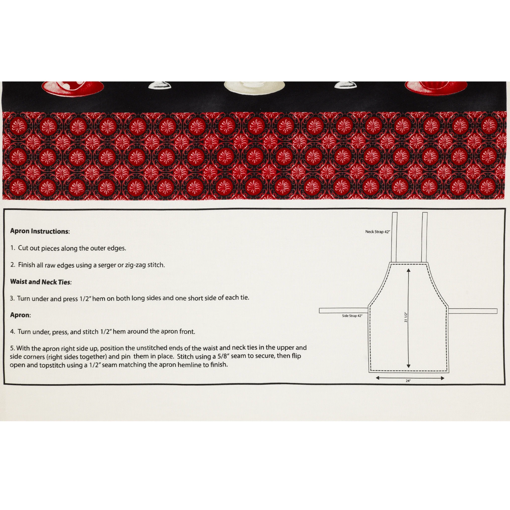 Perfect Brew Fabric Collection - Perfect Brew Apron Panel Black/Red - Image 4