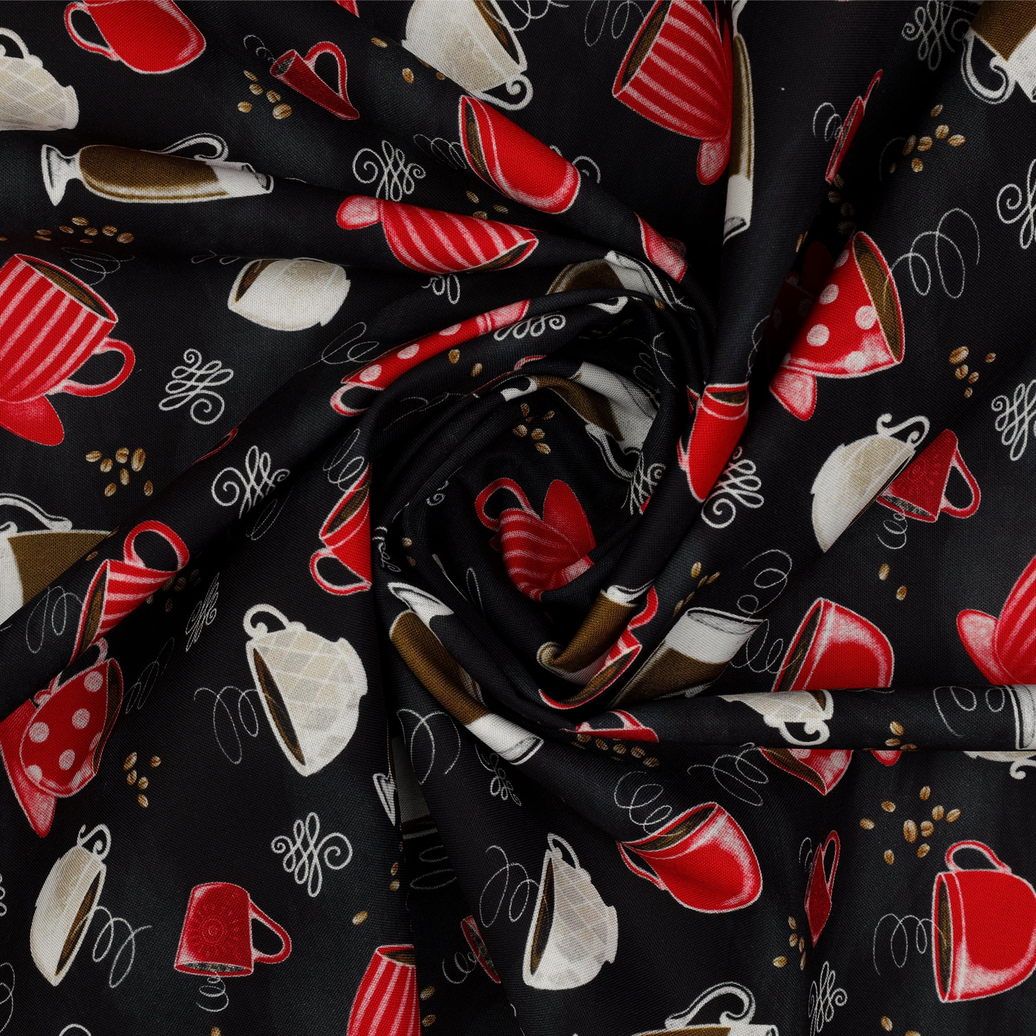 Perfect Brew Fabric Collection - Perfect Brew Cups Black - Image 2