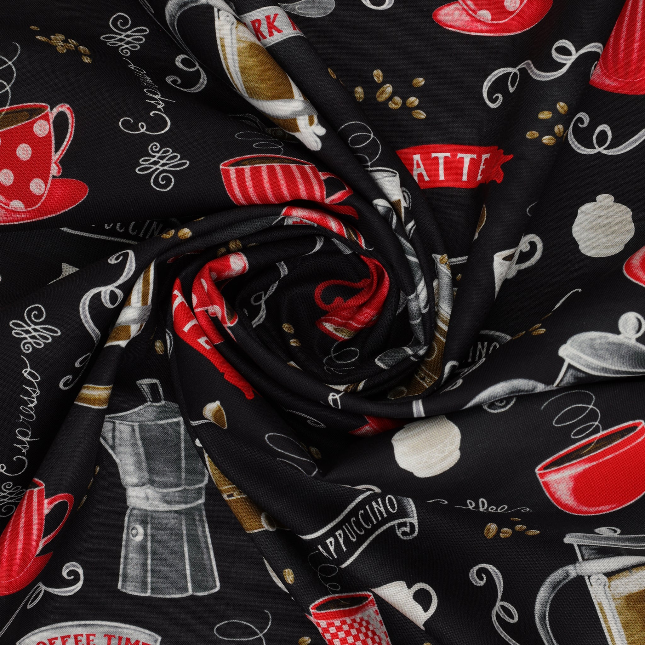 Perfect Brew Fabric Collection - Rise 'N Grind Black/Multi - Image 2