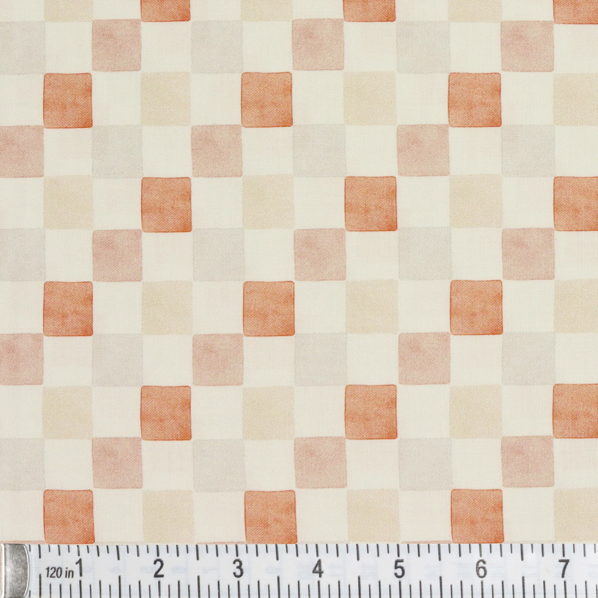 Petal & Purr Fabric Collection - Checker, Rust - Image 3