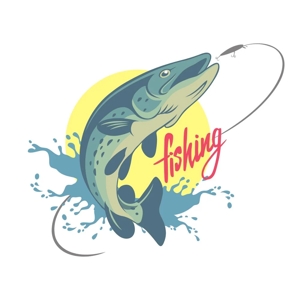 Pike Fishing Fabric Panel