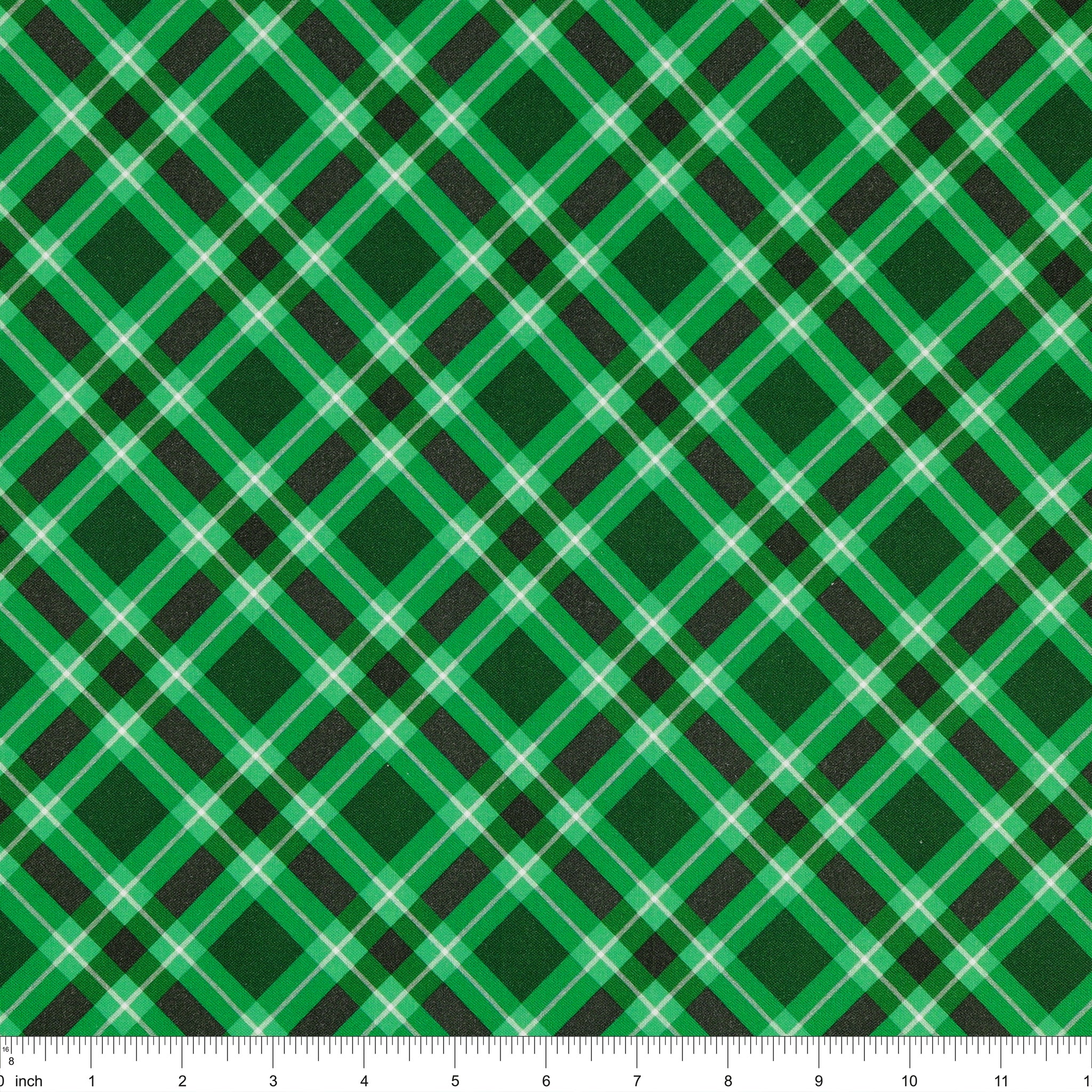 Plaid 108" Wide Quilt Backing - Hunter Green - Image 3