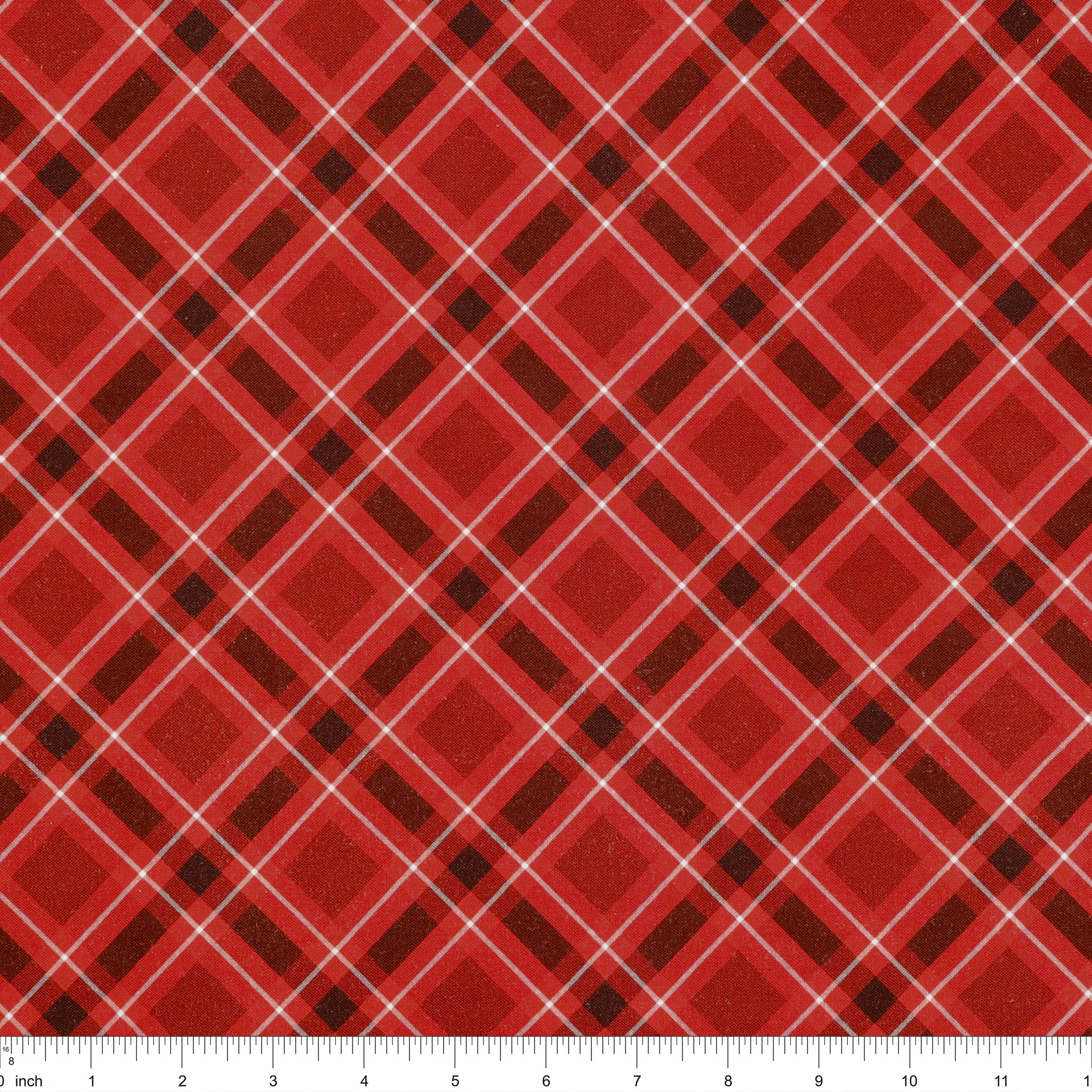 Plaid 108" Wide Quilt Backing - Red - Image 3