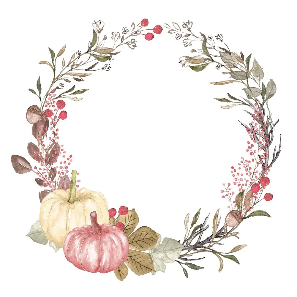 Pumpkin Paradise Wreath #1 Fabric Panel