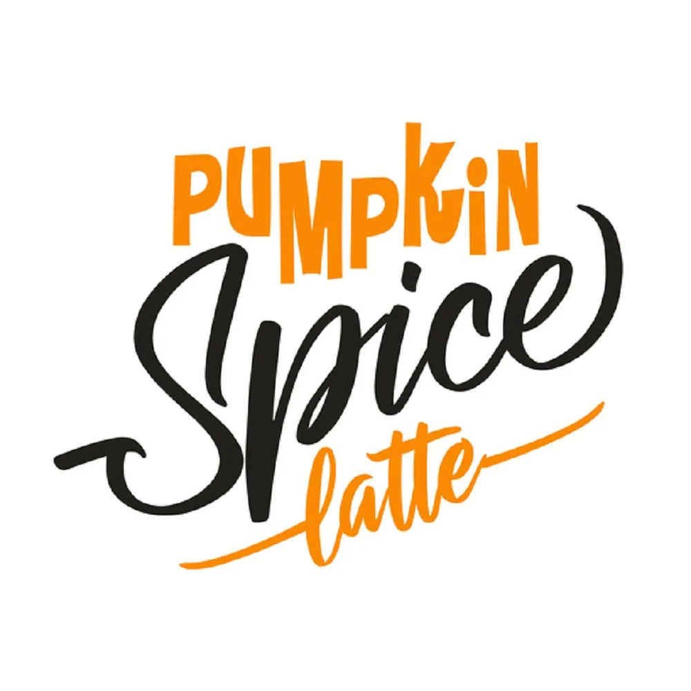 Pumpkin Spice Latte Font Fabric Panel - White