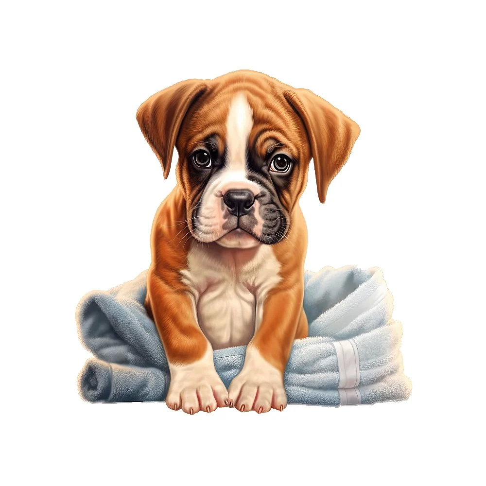 Puppies & Towels #2 Fabric Panel