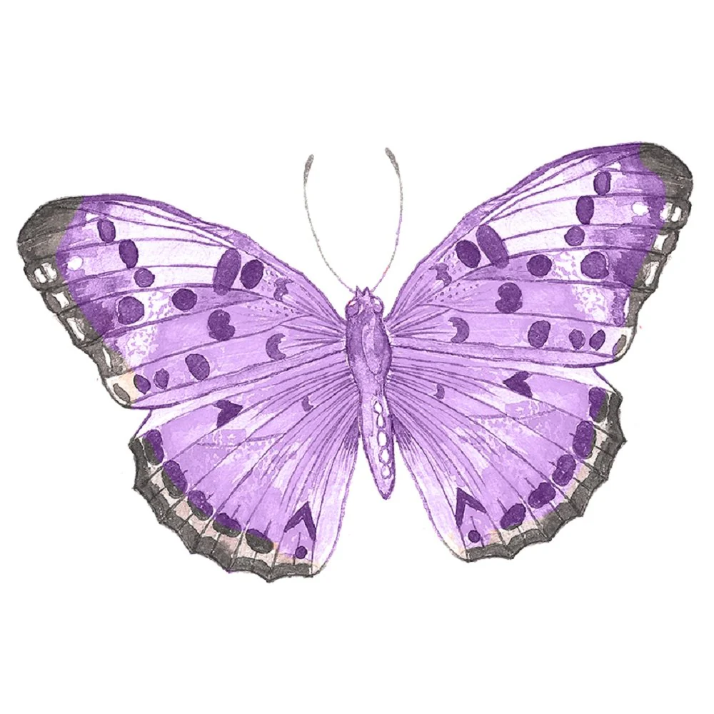 Purple Butterfly Fabric Panel