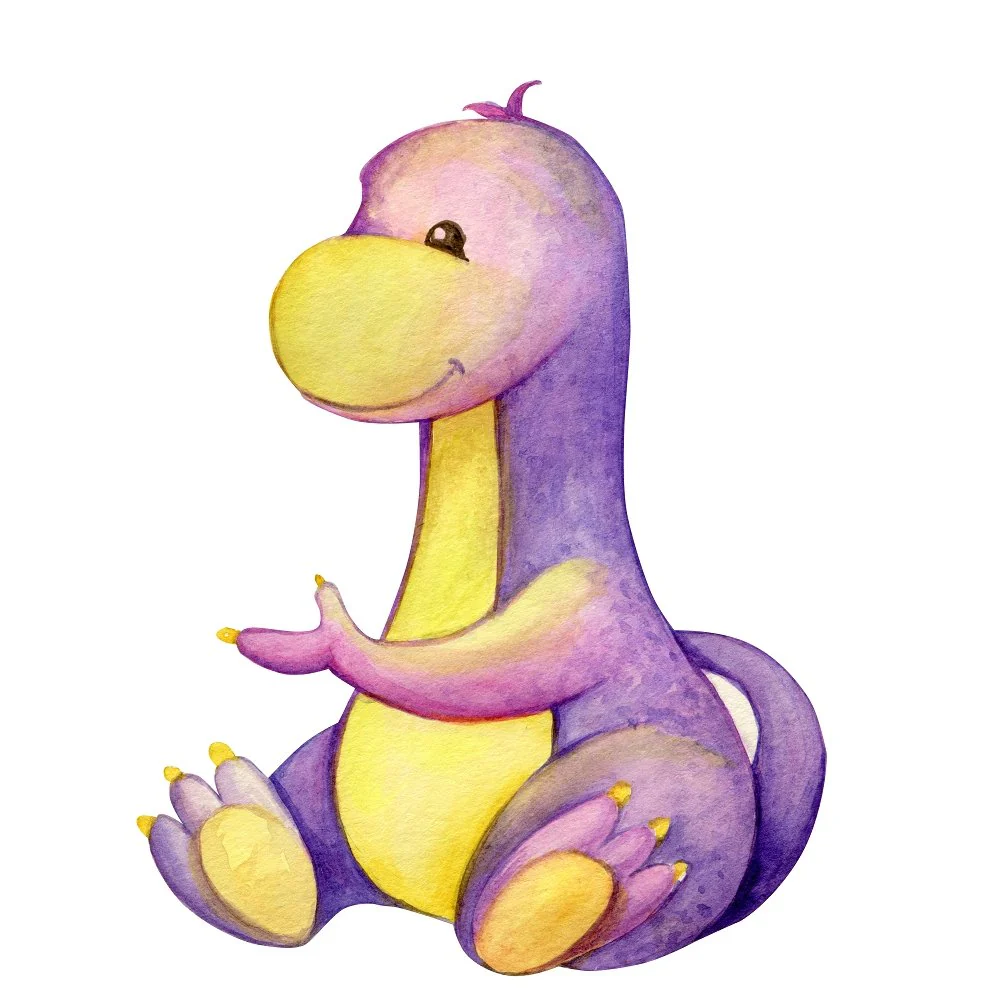 Purple Cartoon Trodon Fabric Panel