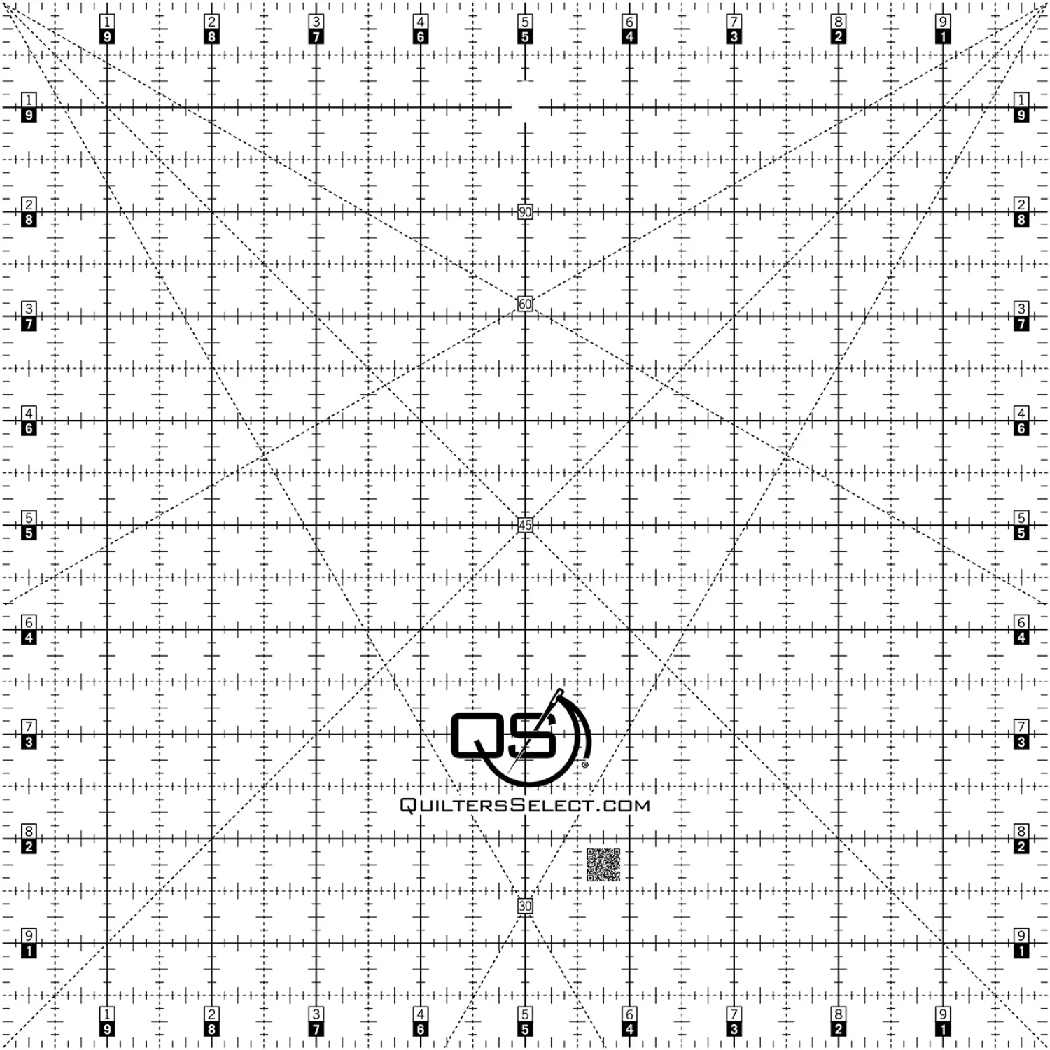Quilters Select Crystal Clear Non-Slip Ruler - Image 6