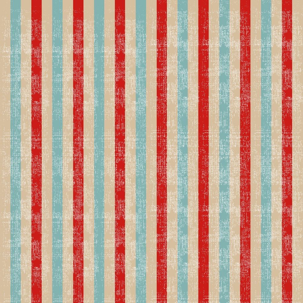 Retro Christmas Stripes Fabric