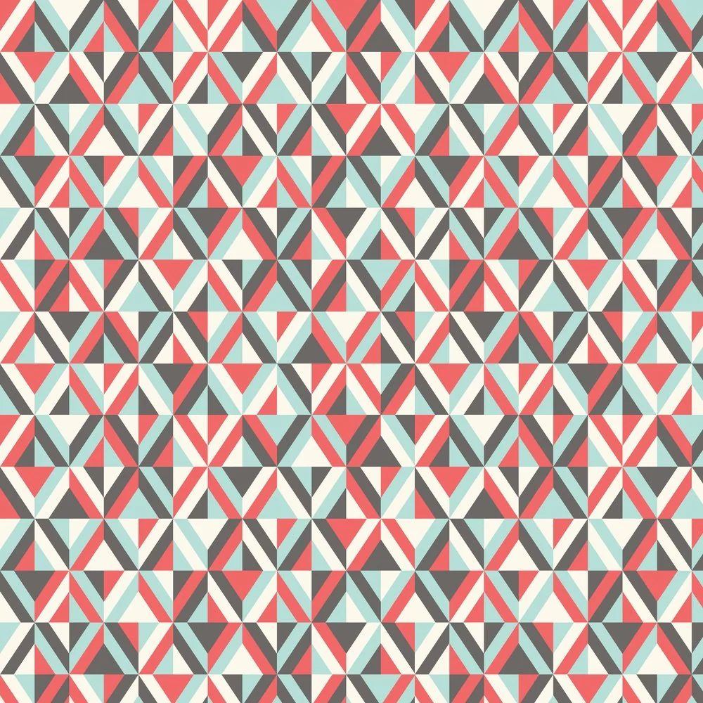 Retro Diamond Fabric - Teal/Brown