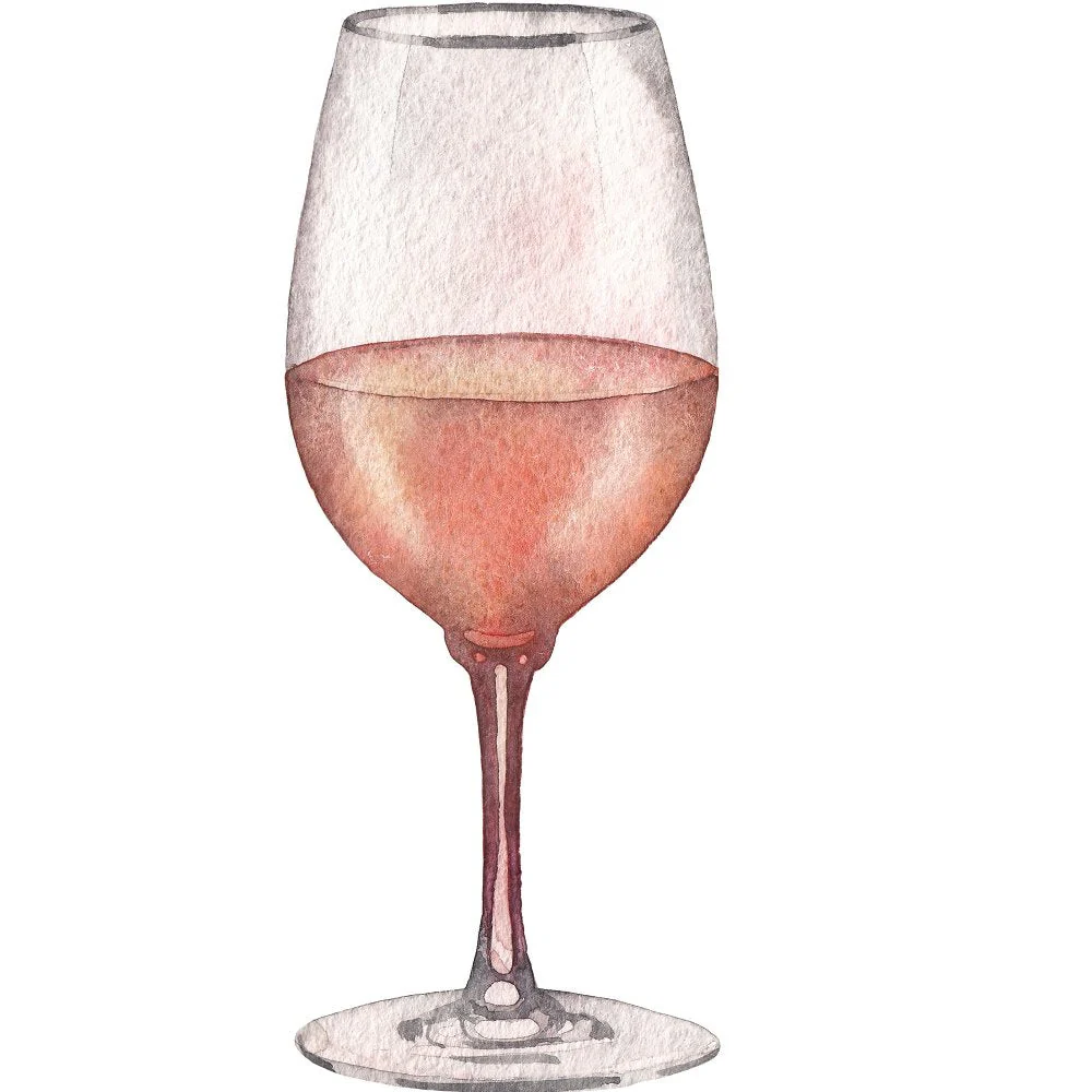 Ros� Wine Glass Fabric Panel - Variation 2