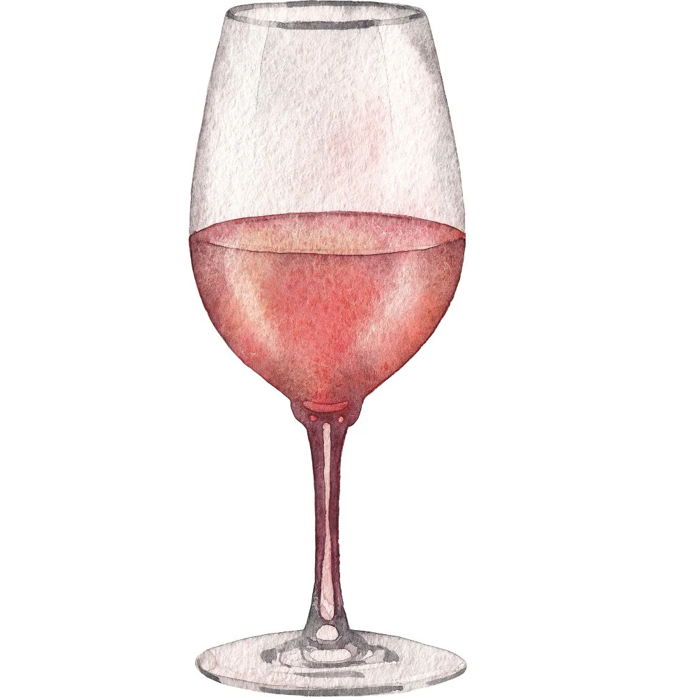 Ros� Wine Glass Fabric Panel - Variation 3