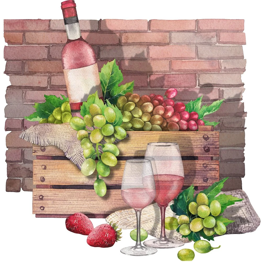 Ros� Wine Picnic Fabric Panel